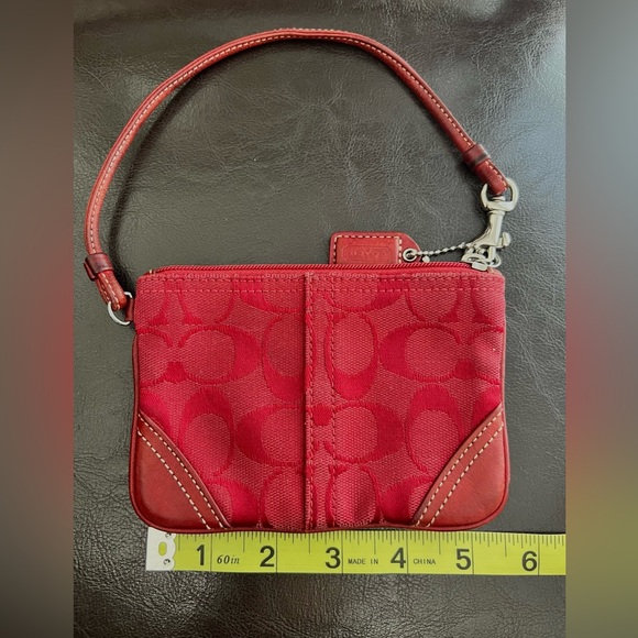 Coach Red Signature Wristlet - Picture 4 of 7